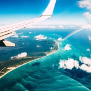 Plane flying over Hawaii