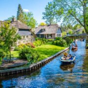 Charming Canal In Giethoorn, The Netherlands