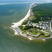 Aerial view of Dauphin Island, Alabama
