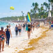 People walking on beach in Punta Cana, Dominican Republic