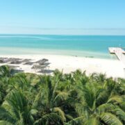 Panoramic view of Celestun, Mexico shoreline