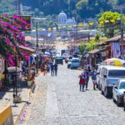 Ataco, El Salvador with people in the street