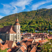 Panoramic View Of Brasov Old Town, Romania
