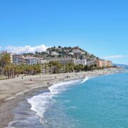 Panorama of Almunecar, Spain coastline