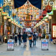 Vibrant square in Sapporo, Japan