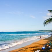 Golden sand beach of Luquillo, P.R.