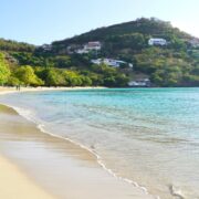The Caribbean crescent beach of Morne Rouge , Grenada